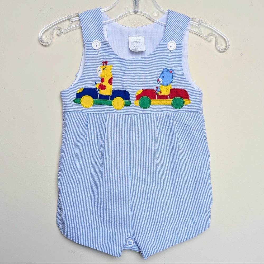 Vintage‎ Boys Cars Giraffe Bear Romper Jumpsuit 90s Shorts One Piece 3-6 Months